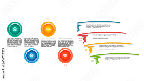 Set Design business presentation template. Vector illustration EPS 10. Can be used for chart process the financial company, technology infographics, number banners, charts and graphs or power point