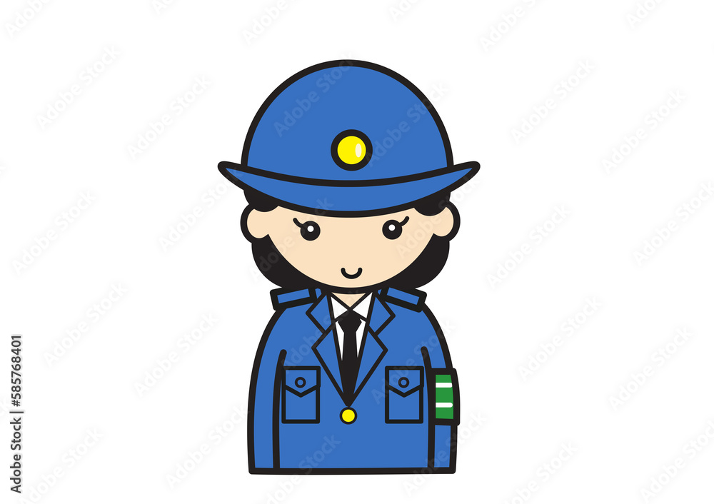 かわいい婦人警察官のイラスト かわいい婦人警察官のイラスト