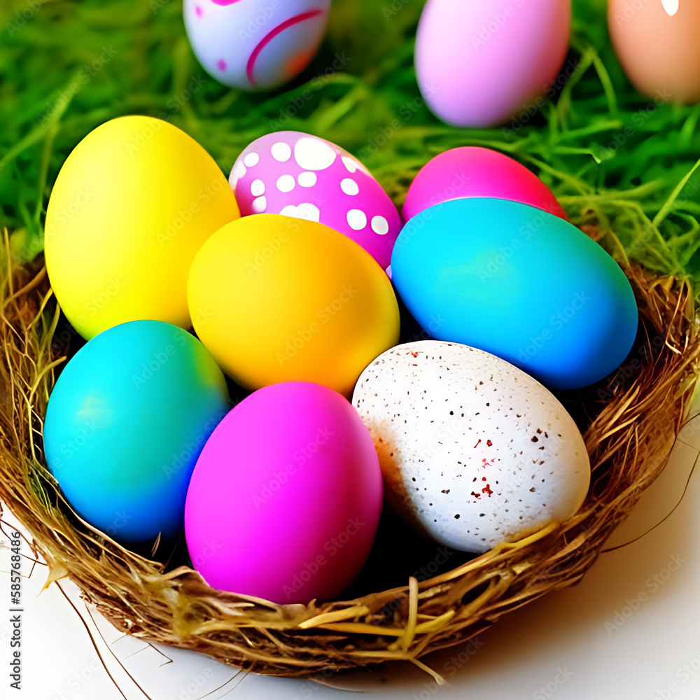 easter eggs in grass easter eggs in grass
