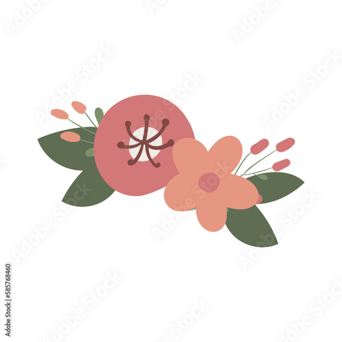 Abstract Modern Flowers clipart  Floral Illustration  Naive Simple Flower  Wedding Cards  Decoration Graphics in flat style  sublimation  digital download.