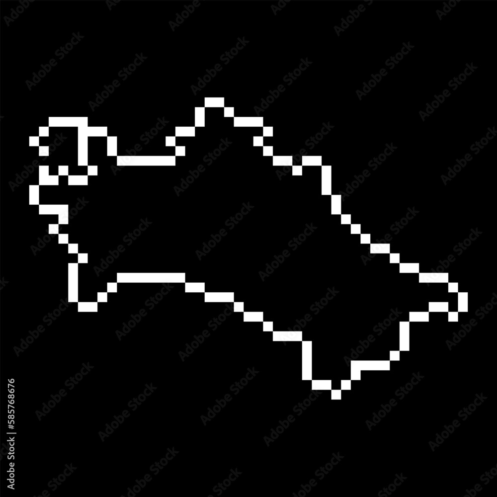 Obraz premium Pixel map of Turkmenistan. Vector illustration.