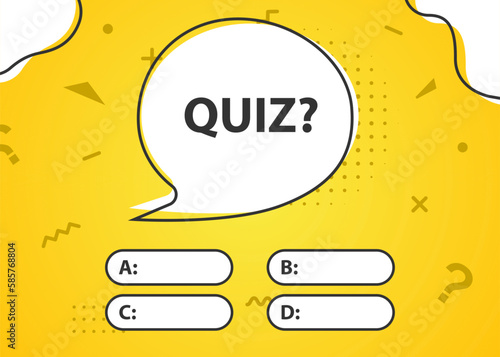 Blank template for questions and answers. Quiz, TV show, exam.