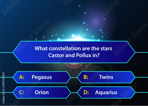 Space quiz. Question and answers, TV show, exam.