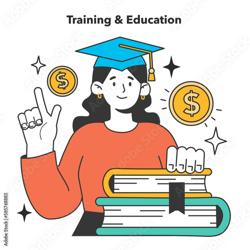 Start up' financing. Entrepreneur receiving money for a new business