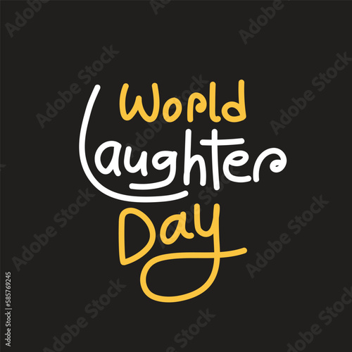 World laughter Day Vector Illustration for greeting card, poster, banner, social media post. Smile day logo.