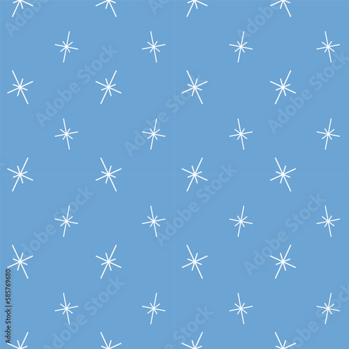 Simple abstract seamless pattern with snowflakes, sparks or stars. Textile linen home party decor texture. Cover napkins wrapping paper template. Vector illustration.
