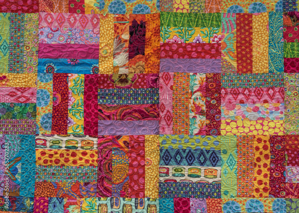 Narrow Strips of Fabric in Squares Narrow Strips of Fabric in Squares