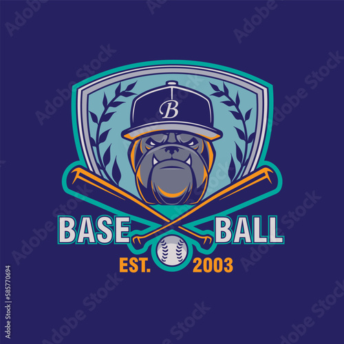 dog baseball vector template illustration