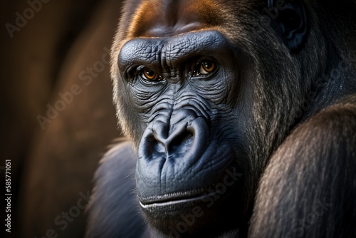 Capturing the Fascinating Gorilla Up Close, Revealing Intricate Details and Expressions by Generative AI