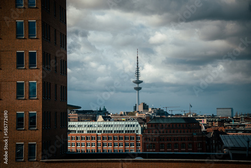 Bird eye view of Hamburg from photo