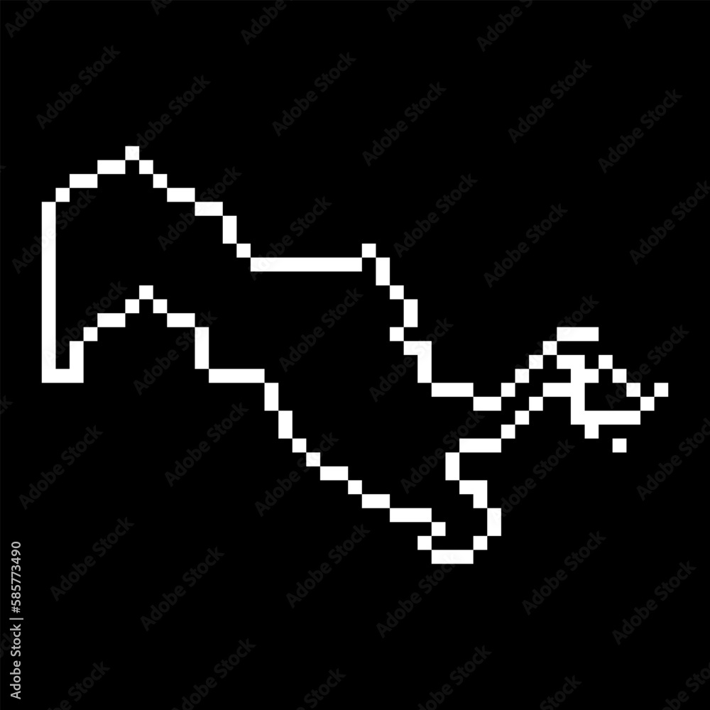 Obraz premium Pixel map of Uzbekistan. Vector illustration.