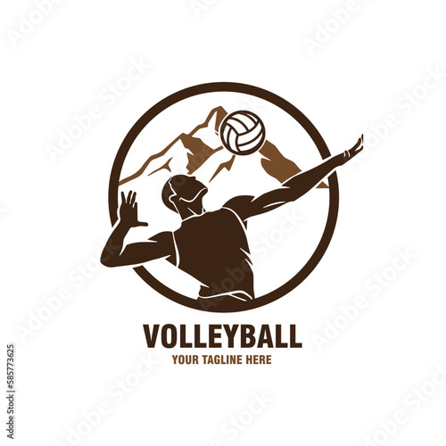 logo volley ball vector template illustration