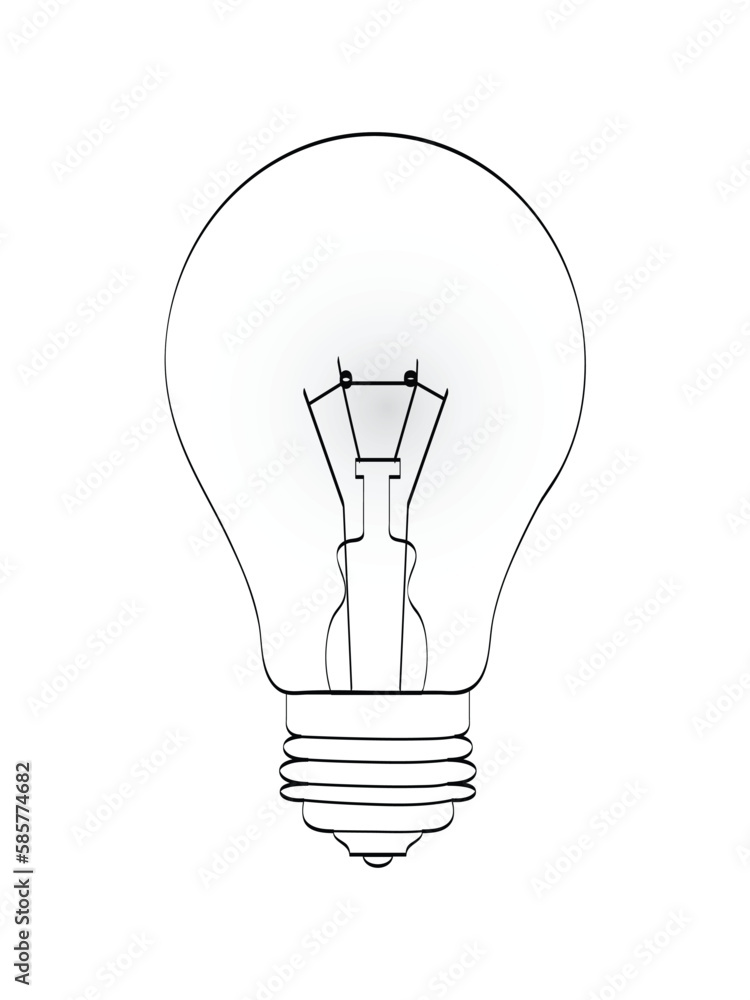 Light bulb illustration with editable stroke Light bulb illustration with editable stroke