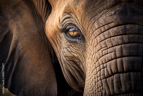Textured and Wrinkled Skin of the African Elephant, A Unique Natural Pattern Display by Generative AI © Digital Dreamscape
