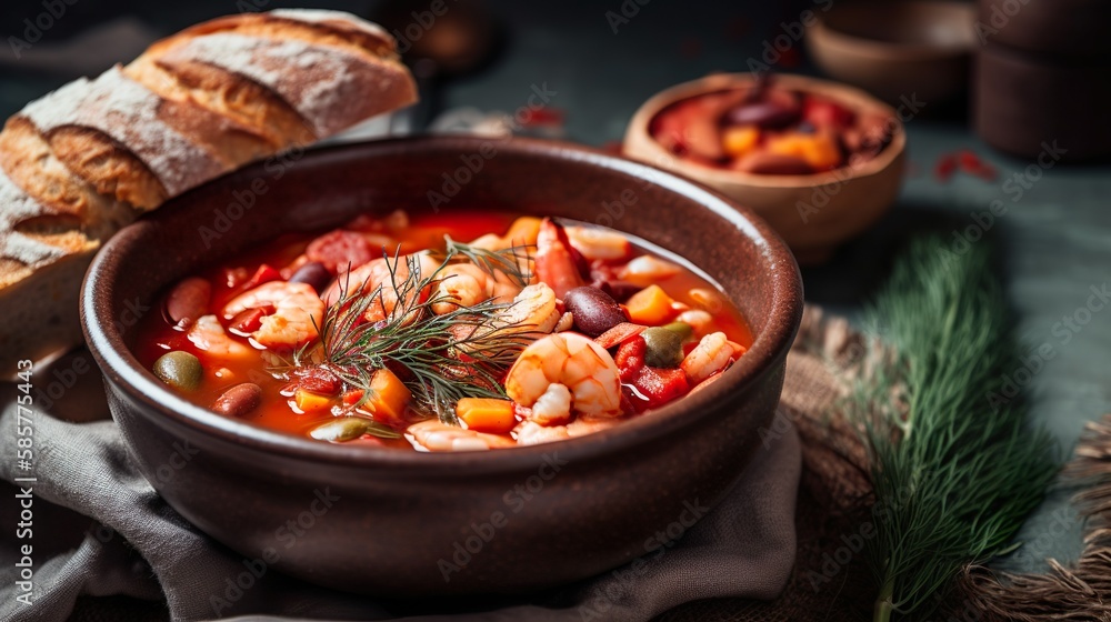 Fototapeta premium delicious food, meal, pork, chicken, vegetable, pasta, rice, soup