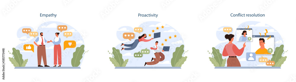 Obraz premium Human resources manager soft skills set. HR agent competencies