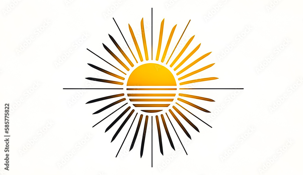 Creative minimalistic sun logo isolated, generative AI. Creative minimalistic sun logo isolated, generative AI.