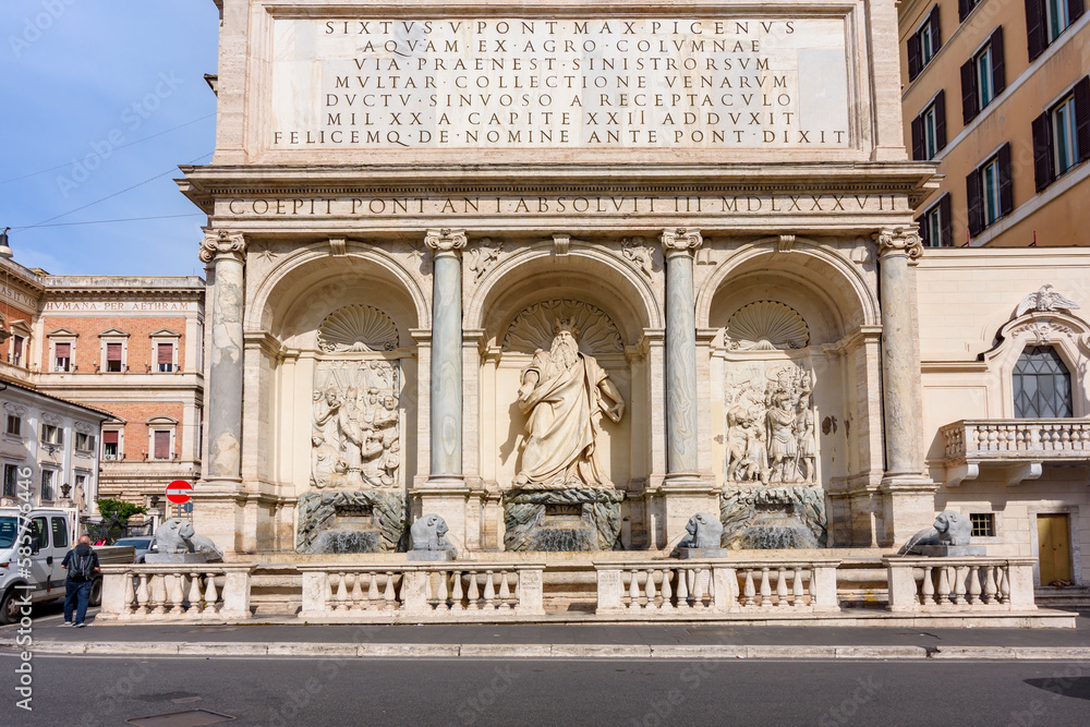 Moses fountain (Fontana del Mose) in Rome, Italy
