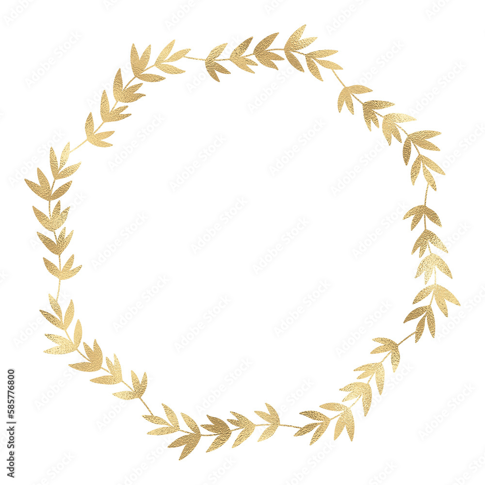 Floral gold wreath illustration Floral gold wreath illustration