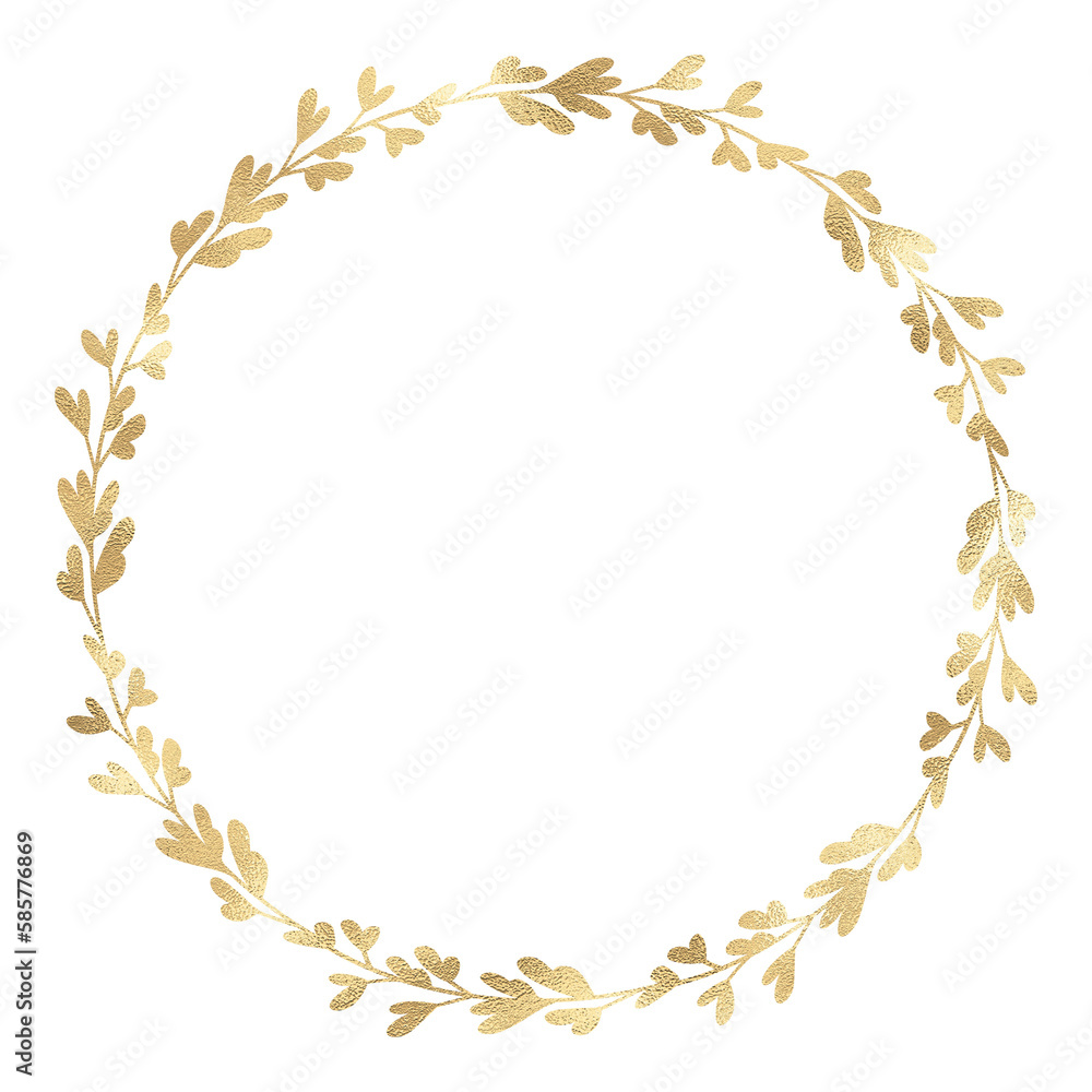 Floral gold wreath illustration Floral gold wreath illustration