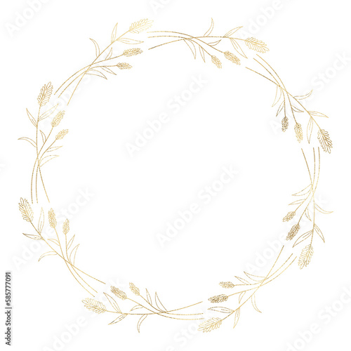 Floral gold wreath illustration