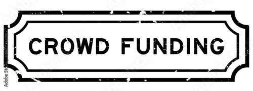 Grunge black crowd funding word rubber seal stamp on white background