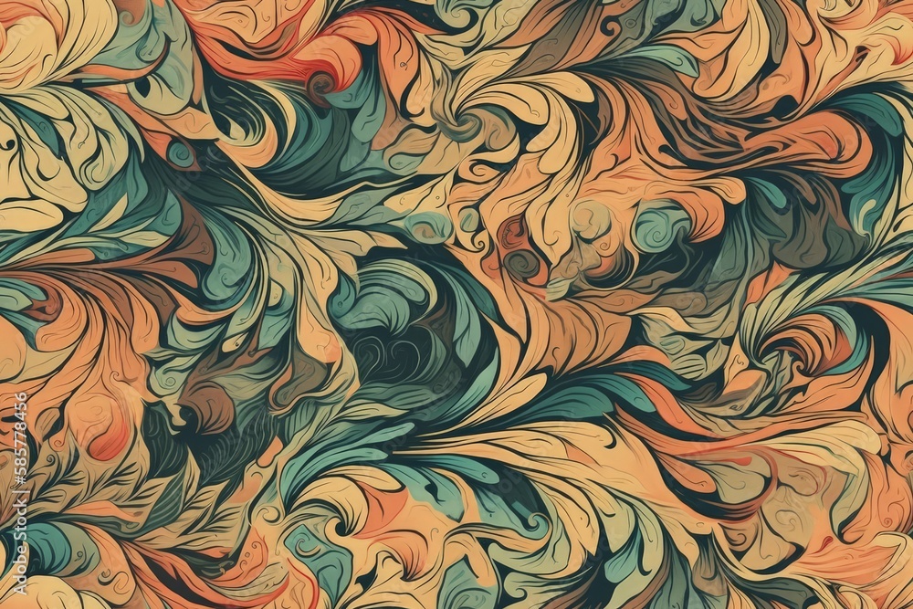 vibrant and colorful pattern with various hues and tones. Generative AI