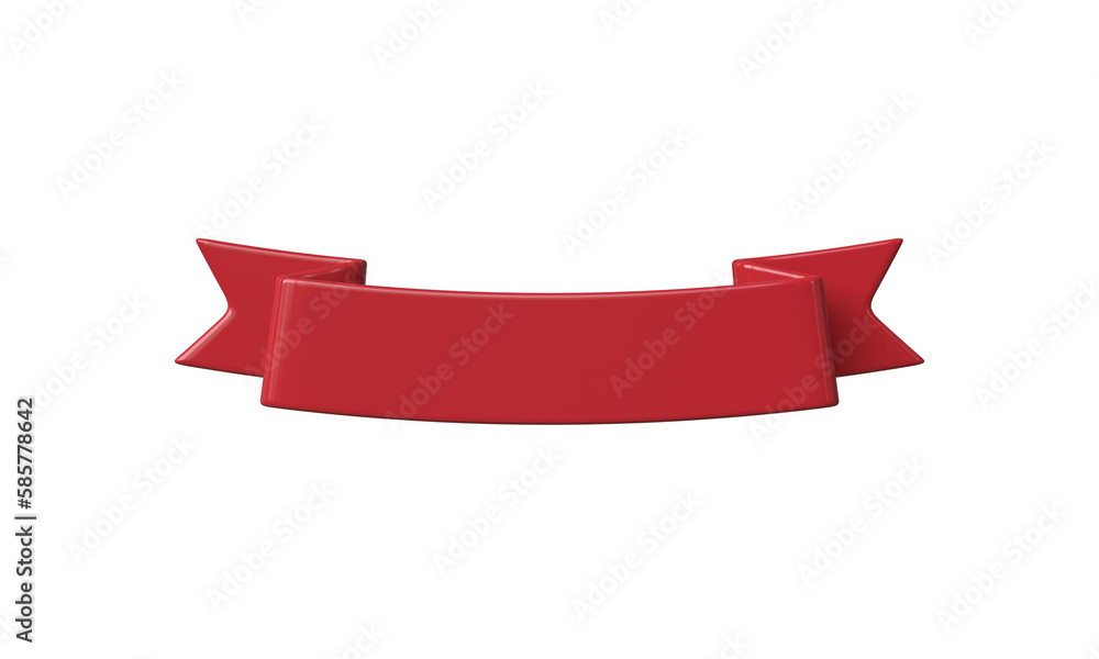 Red ribbon banner 3d render isolated Red ribbon banner 3d render isolated