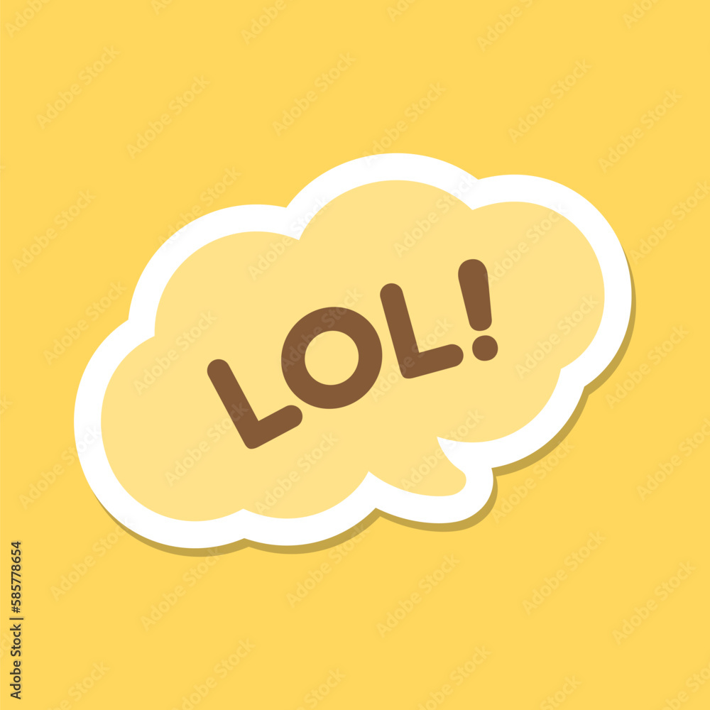 LOL speech bubble online chat message icon. Cute black text lettering vector illustration. LOL speech bubble online chat message icon. Cute black text lettering vector illustration.