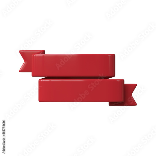 Obraz na płótnie Red ribbon 3d render isolated
