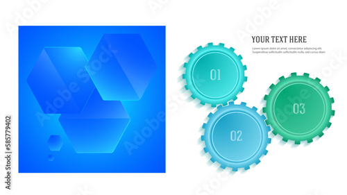 Set Design business presentation template. Vector illustration EPS 10. Can be used for chart process the financial company, technology infographics, number banners, charts and graphs or power point