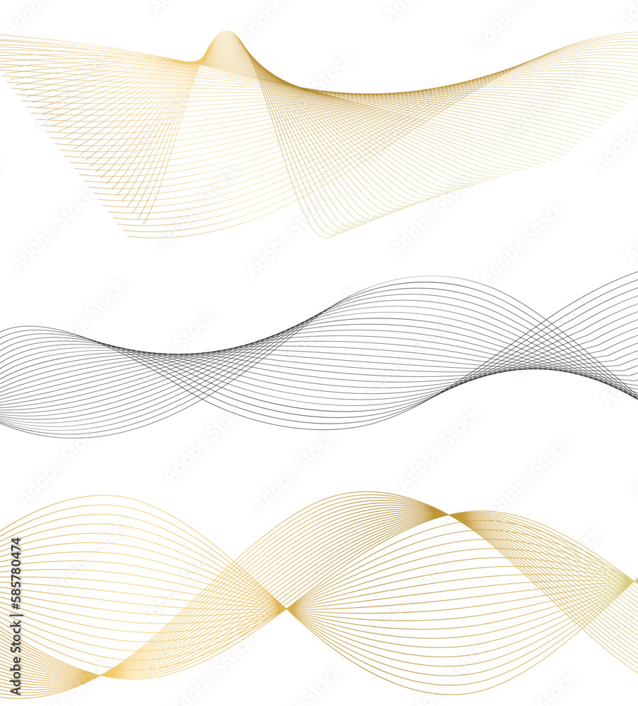 Set Abstract lines colors design element on white background of waves. Vector Illustration eps 10 for grunge elegant business card, print brochure, flyer, banners, cover book, label, fabric Set Abstract lines colors design element on white background of waves. Vector Illustration eps 10 for grunge elegant business card, print brochure, flyer, banners, cover book, label, fabric