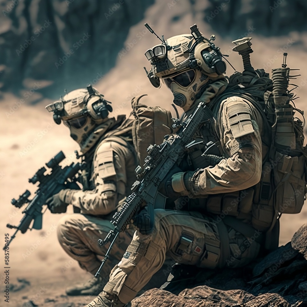 Obraz premium Soldiers in action