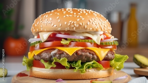 delicious burger, hamburger, food, meal, beef, burger
