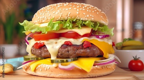 delicious burger, hamburger, food, meal, beef, burger