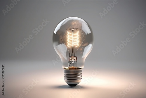 Bulb electicity lamp white background isolated lighing generative ai photo