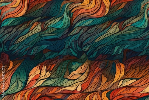 colorful wavy lines in an abstract background. Generative AI