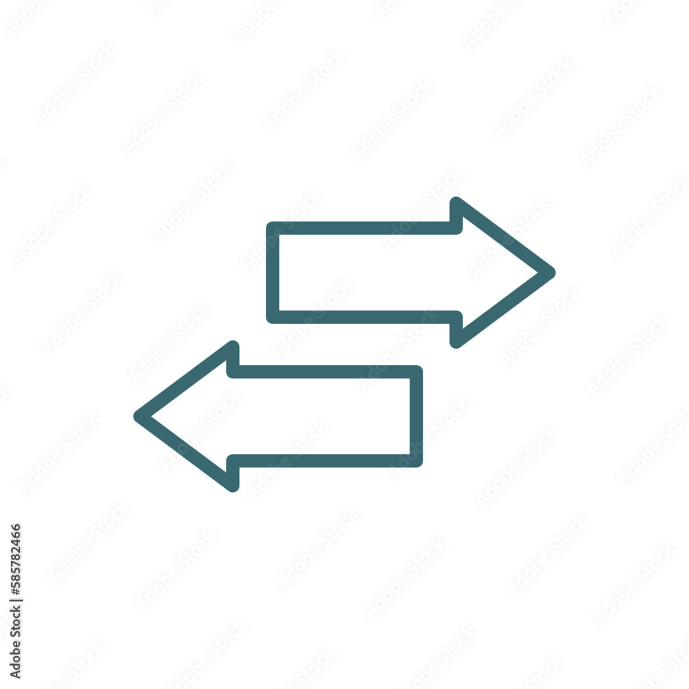 two way arrows icon. Thin line two way arrows icon from business and finance collection. Outline vector isolated on white background. two way arrows icon. Thin line two way arrows icon from business and finance collection. Outline vector isolated on white background.