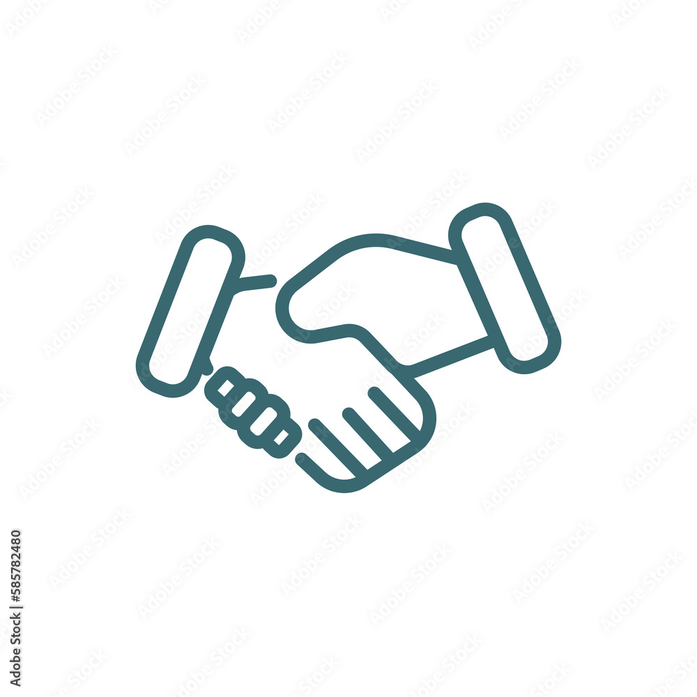shaking hands icon. Thin line shaking hands icon from business and finance collection. Outline vector isolated on white background.