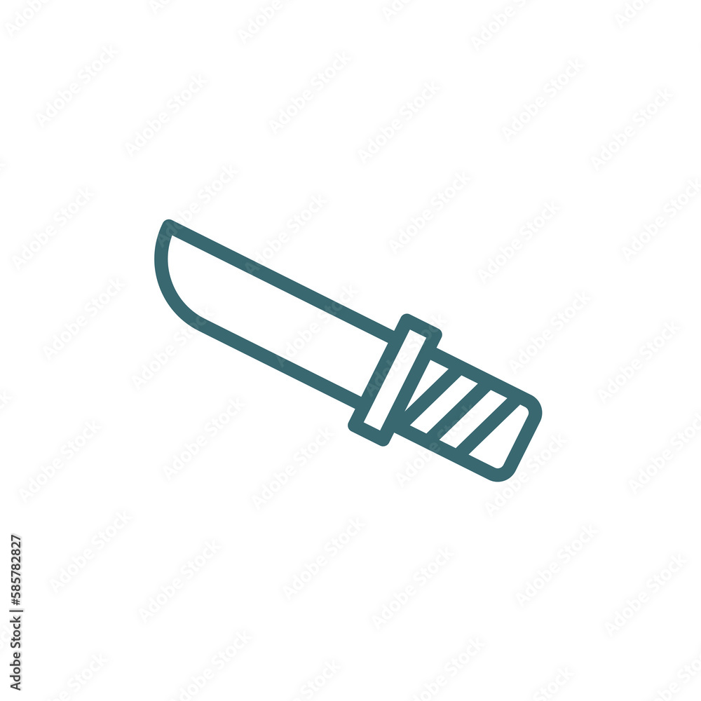knife in sheath icon. Thin line knife in sheath icon from culture and civilization collection. Outline vector isolated on white background. Editable knife in sheath symbol can be used web and mobile