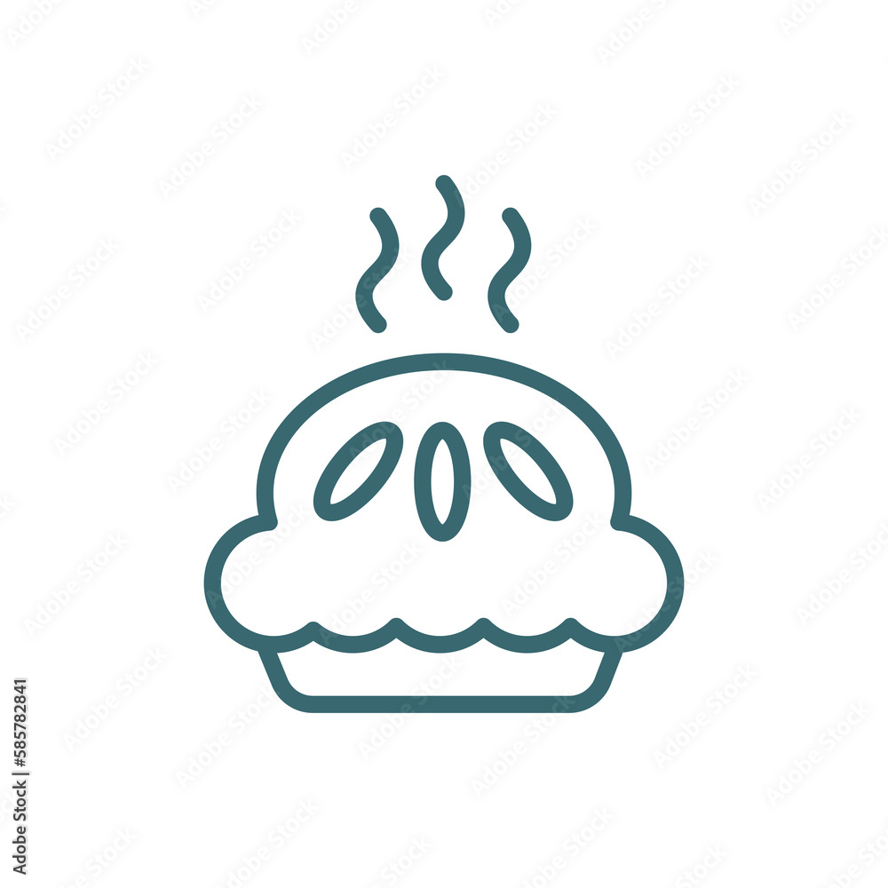 meat pie icon. Thin line meat pie icon from culture and civilization collection. Outline vector isolated on white background. Editable meat pie symbol can be used web and mobile meat pie icon. Thin line meat pie icon from culture and civilization collection. Outline vector isolated on white background. Editable meat pie symbol can be used web and mobile