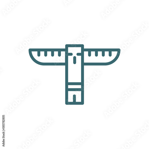native american totem icon. Thin line native american totem icon from culture and civilization collection. Outline vector isolated on white background.