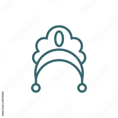 kokoshnik icon. Thin line kokoshnik icon from culture and civilization collection. Outline vector isolated on white background. Editable kokoshnik symbol can be used web and mobile