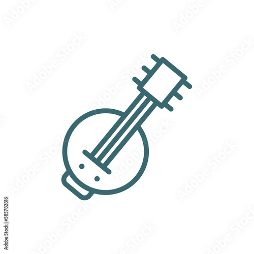 kora icon. Thin line kora icon from culture and civilization collection. Outline vector isolated on white background. Editable kora symbol can be used web and mobile