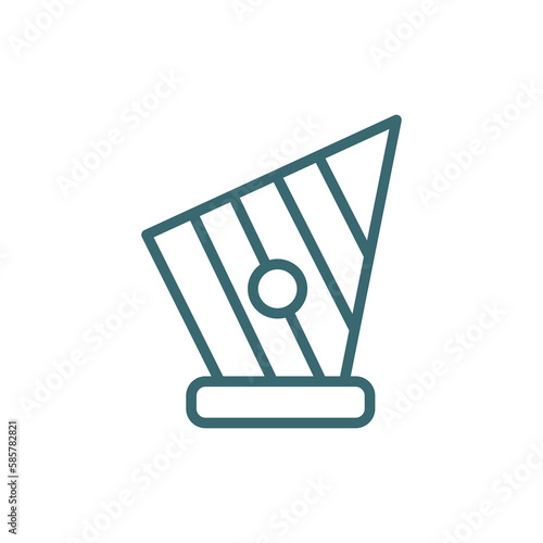 kankles icon. Thin line kankles icon from culture and civilization collection. Outline vector isolated on white background. Editable kankles symbol can be used web and mobile