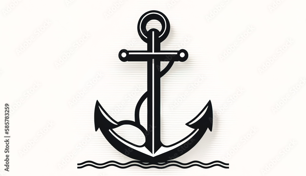 Minimalistic logo with a sea anchor, generative AI. Minimalistic logo with a sea anchor, generative AI.