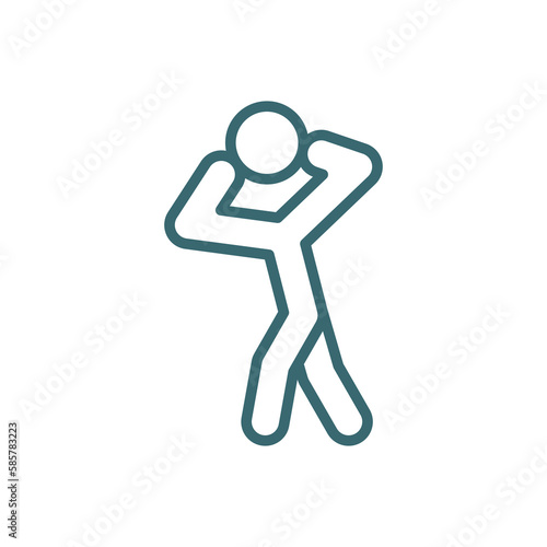 scared human icon. Thin line scared human icon from feeling and reaction collection. Outline vector isolated on white background. Editable scared human symbol can be used web and mobile