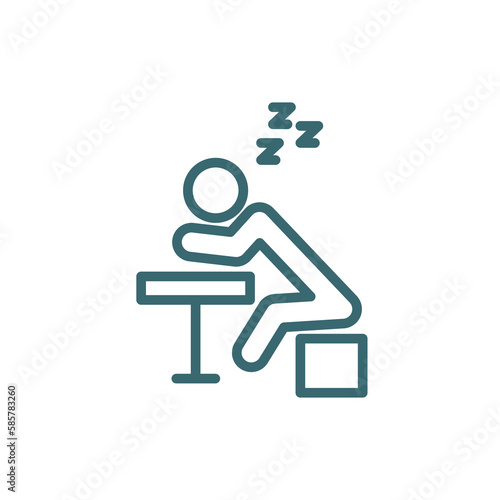 lazy human icon. Thin line lazy human icon from feeling and reaction collection. Outline vector isolated on white background. Editable lazy human symbol can be used web and mobile