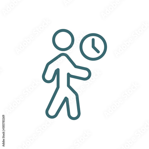 impatient human icon. Thin line impatient human icon from feeling and reaction collection. Outline vector isolated on white background. Editable impatient human symbol can be used web and mobile