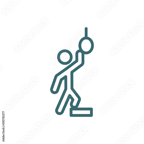 hopeless human icon. Thin line hopeless human icon from feeling and reaction collection. Outline vector isolated on white background. Editable hopeless human symbol can be used web and mobile
